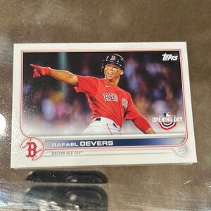 Topps Baseball Card with Red Jersey